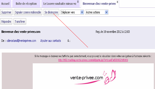 Désinscription Email Ouvert 